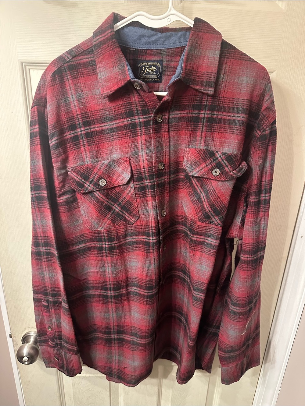 Jachs Red and Black Plaid Flannel Shirt